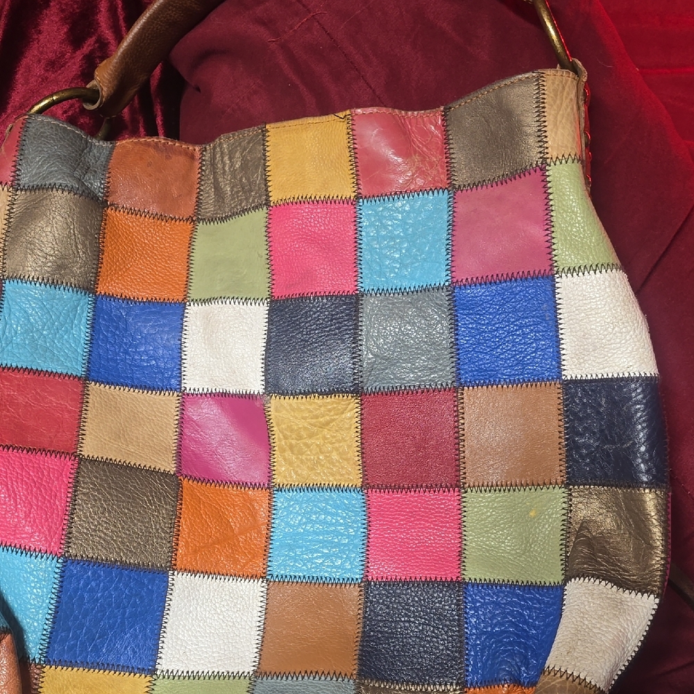 Colorful Patchwork Leather Bag